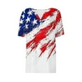 thumbnail image 5 of Yghzkop Independence Day Patriotic Shirt for Women Summer 4th of July V-Neck Short Sleeve Tops USA Flag Stars Stripes Graphic Button T-Shirts Loose Breathable Comfy Blouse Clothing, 5 of 5