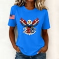 thumbnail image 3 of Women's 250th Anniversary Print Shirt Bald Eagle and USA Flag Patriotic Tshirt, 3 of 5