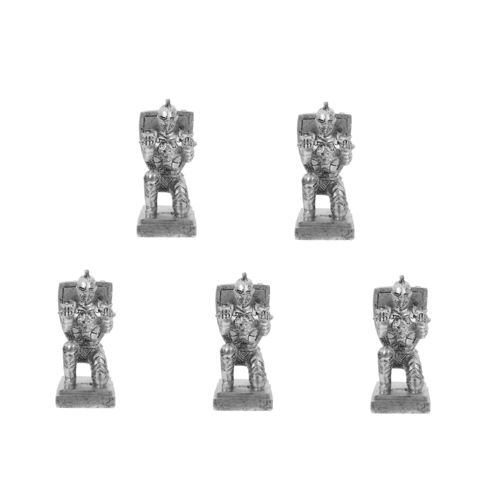 5pcs Resin Knight Shape Pen Holder Desk Organizer Accessories Desk Decoration Pen Stand For Office And Home Stationery Decor