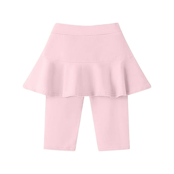 Pants for Girls Casual Pants for Girls Girls Knee Length Leggings With Skirt Kids Summer Ruffle Skirt Pants Stretchy Athletic Pants For 3 10 Years
