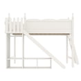 thumbnail image 6 of Leumius Queen Loft Bed Frame with Storage Shelves and Wardrobe, Solid Wood Loft Bed with Detachable Slide and Ladders for Kids Teens Adults Beige, 6 of 8