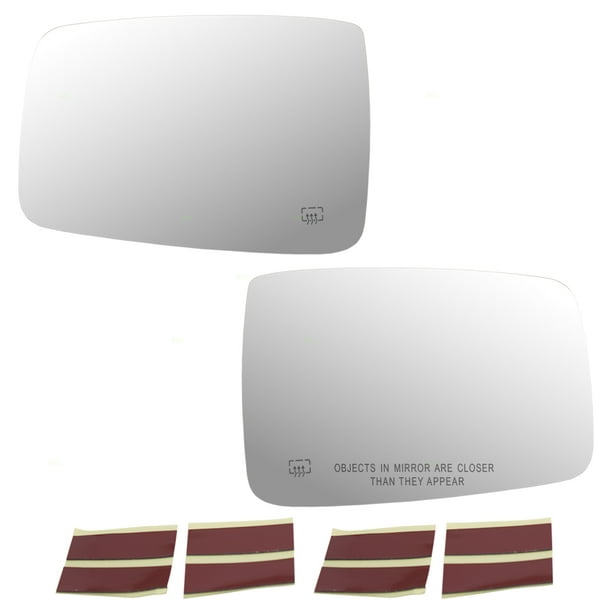 Pair Set Side View Mirror Glass Heated w/ Adhesive Strips Replacement