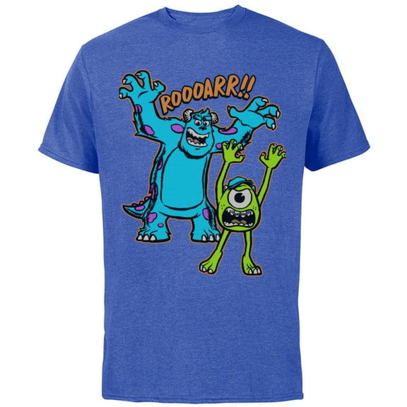 Disney PIXAR Monsters U Mikey and Sulley Roar T-Shirt - Short Sleeve Cotton T-Shirt for Adults - Customized-Royal Heather