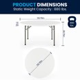 thumbnail image 3 of 60'' Round Granite White Plastic Folding Table, 3 of 9