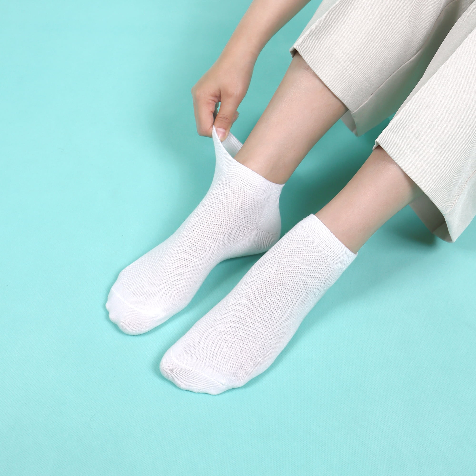 Breathable Viscose Bamboo Mesh Socks for Women – Lightweight, Low-Cut Ankle Odor Free – 50-Pair Bulk Set