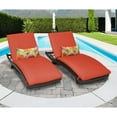 thumbnail image 3 of Belle Curved Chaise Set of 2 Outdoor Wicker Patio Furniture in Beige, 3 of 11