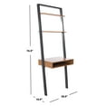 thumbnail image 5 of SAFAVIEH Kamy Rustic Retro 2 Shelf Leaning Desk, Natural/Charcoal, 5 of 14