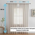 thumbnail image 4 of THD Zoey Faux Linen Textured Semi Sheer Window Rod Pocket Thick Curtains Drapery Panels, 2 Panels, 4 of 9