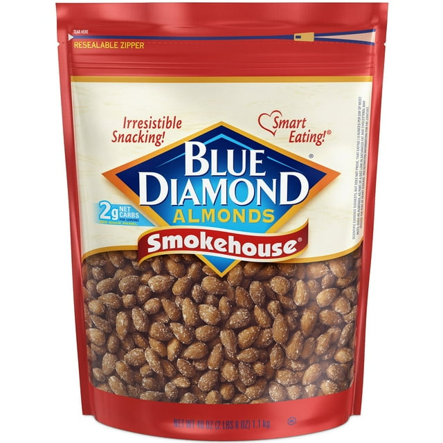Blue Diamond Smokehouse Almonds, 40 oz. & Blue Diamond Lightly Salted Whole Almonds, 40 oz. with bowl by OMA