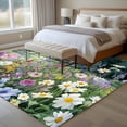 thumbnail image 4 of 6'x9' Area Rugs, Colorful Floral Spring Indoor Outdoor Area Rug for Living Room Bedroom, Daisy Green Forest Pastoral Washable Bathroom Rugs Kitchen Floor Carpet Mats Home Decor Aesthetic, 4 of 8