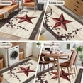 thumbnail image 5 of Area Rug for Living Room, Texas Star Red Non-Slip Indoor Large Carpet for Bedroom/Dining Room, Farmhouse Berry Wooden Vintage Washable Low-Profile Rectangle Floor Mat Runner Rugs - 3 x 5 Ft, 5 of 8