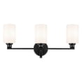 thumbnail image 3 of 55226BK Kichler Lighting Gioe - 3 Light Bath Vanity-10.5 Inch Tall and 24.25 Inch Wide-Black Finish-White Glass Color, 3 of 6