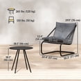 thumbnail image 3 of Outsunny Outdoor Bistro Set with C Spring Chairs and Cushions, Light Grey, 3 of 10