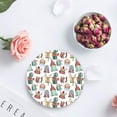 thumbnail image 4 of RYLABLUE Merry Christmas Set of 8 Round Coaster for Drinks, Absorbent Ceramic Stone Coasters Cup Mat with Cork Base for Home Kitchen Room Coffee Table Bar Decor, 4 of 5