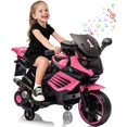 thumbnail image 2 of Trilenars 6V Motorcycle, Electric Ride On Car Toy with Training Wheels, Working Headlight, Horn & Music, Battery PoweRed Ride On Motorcycle Toy for Ages 3-6,Light Pink, 2 of 9