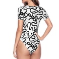 thumbnail image 4 of Balery Hand Drawn Snake Women's Short Sleevee Crew Neck Bodysuit Tops Short Sleeve Tops Basic-Small, 4 of 9