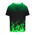 thumbnail image 4 of UVEASISHA Mens Light Weight Short Sleeve Hoodie for Men 3D Flame Print Workout Gym Sweatshirt Muscle Fit Fashion Athletic Hoodies Pullover Hooded T-Shirts 2025 Green, 4 of 4