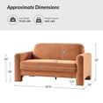 thumbnail image 7 of 59" Modern Loveseat Sofa Chenille Fabric 2-Seater Couch with Curved Design for Small Space Living Room Orange, 7 of 7