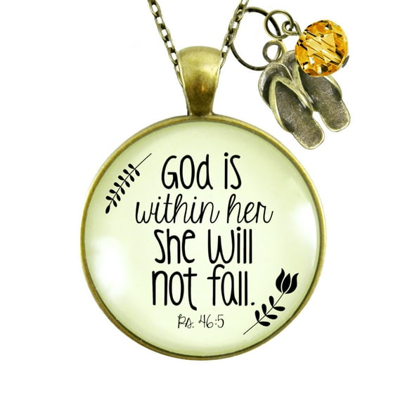 God Within Her Gutsy Goodness Necklace Bronze Metal Faith Female Adult Jewelry