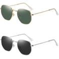 thumbnail image 5 of 2 pack Hexagonal Polarized Sunglasses Men Women Vintage Metal Frame Retro Shade Glasses-USA, 5 of 9
