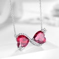 thumbnail image 5 of Juwaliy Infinity Heart Butterfly Necklace July Birthstone Necklace Ruby Red Pendant Jewelry Wife Mother Birthday Valentine's Day Gifts for Women, 5 of 10