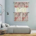 thumbnail image 5 of Vintage Red Floral Kitchen Curtains Sets for Windows 24 Inch Length, Farmhouse Birds Botanical Rod Pocket Window Treatments Tier Curtains and Valances Set for Bedroom/Bathroom, 5 of 8