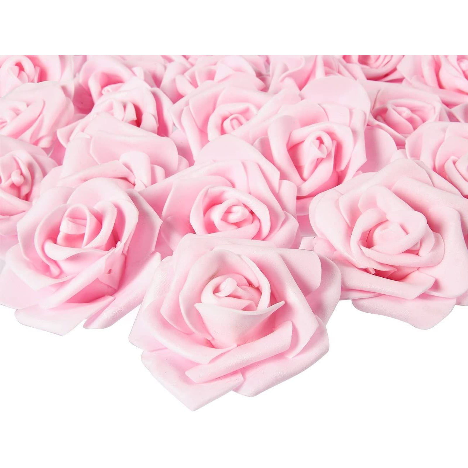 Crafts 100-Pack Artificial Roses Juvale Rose Flower Heads Deep Pink 3 x 1.25 x 3 inches Perfect Wedding Decorations Baby Showers