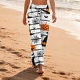 thumbnail image 4 of Domzest Womens Halloween Pajama Pants Halloween Graphic Wide Leg Pj Bottoms Drawstring Elastic Waisted Cute Sleepwear White XXXL, 4 of 6