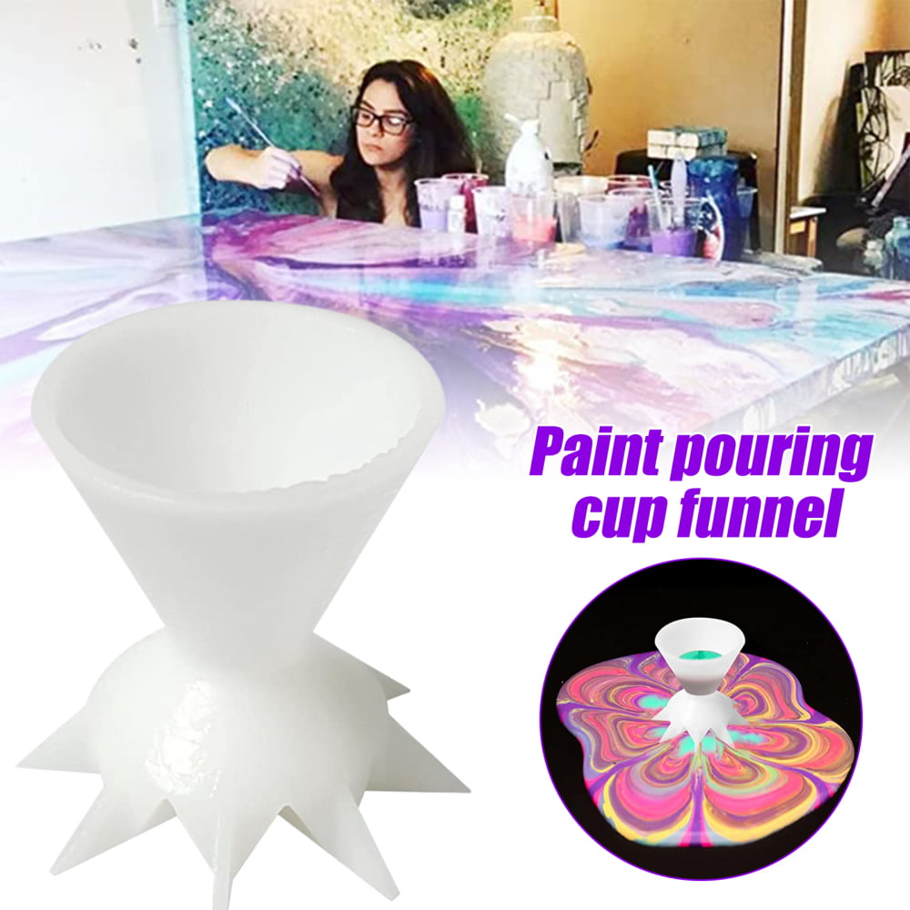 Tiitstoy DIY Painting Paint Pour Cup Funnel Mini Paint Diverter, Flower  Pour Mini Funnel, Acrylic Paint Pouring Split Cup,Paint Pouring Split Cup,  Reverse Flower Dip, Painting Supplies Tools White 