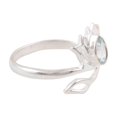 thumbnail image 2 of NOVICA Artisan Handmade Blue Topaz Wrap Ring with .925 Sterling Silver India Cocktail Gemstone Birthstone Floral Leaf Tree 'Iridescent Lotus', 2 of 6
