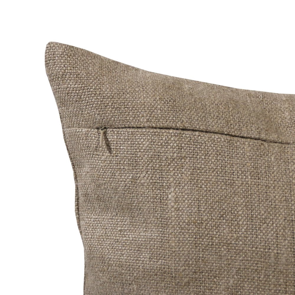 Ester Hand-Woven Striped Industrial Linen Throw Pillow, Tan/Brown, 14" x 20", Count per Pack 1
