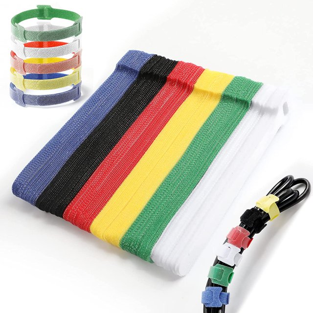 Bridas para cables JM reutilizables organizador de cierre de nailon 150mm 90 Uds 6 colores