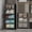 Dark-55qt, variant on Stackable Storage Bins with Lids, 672QT Closet Organizers and Storage with Doors and Wheels, Extra Large Storage Cabinet, Collapsible Plastic Drawers for Bedroom Dorm Office Garage