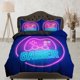 thumbnail image 1 of Luces de neón Gamer Ropa de cama Funda nórdica, Video Gamer Novio Regalo Ropa de cama Set, 1 of 4
