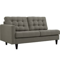 Modway Empress Left-Facing Upholstered Fabric Loveseat in Granite