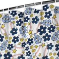 thumbnail image 3 of Blue Baseballs with Yellow Flowers Pattern Shower Curtain 72"x72" ,Bathroom Decorative Shower Curtains Set with 12 Hooks,Modern Waterproof Washable Shower Curtain, 3 of 6