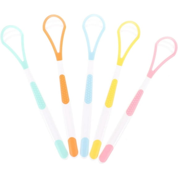 Tongue Cleaners 5pcs Tongue Scraper Hard Glue Soft Rubber Tongue Brush