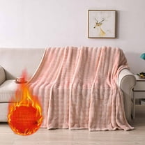 YIMWNYI Solid Colour Flannel Rabbits Hair Blanket, Soft Coral Velvet Nap Cover, Heavy Sofa Blanket, Warm and Breathable Throw for All Seasons, 70x100cm