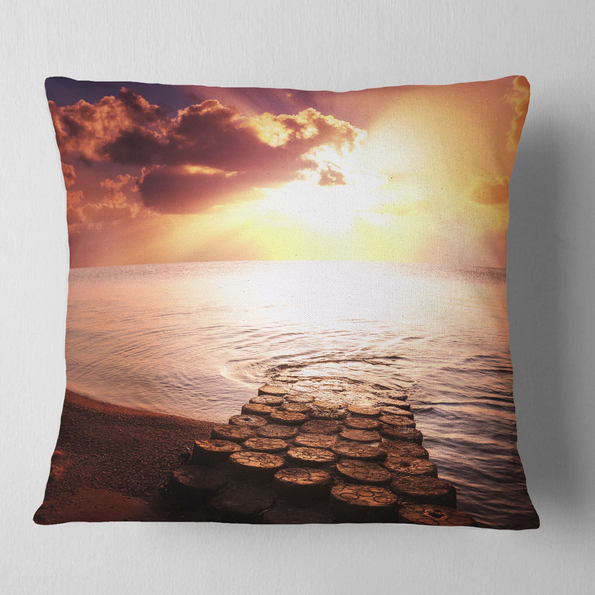 Designart 18" x 18" Red Polyester Throw Pillow