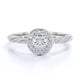 thumbnail image 1 of JeenMata Anillo de Compromiso con Halo Pavé y Espléndido Diseño de Moissanita de Corte Redondo de 1,2 Quilates, con Baño de Oro Blanco de 18 K sobre Plata, 1 of 6