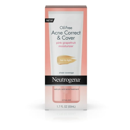 Neutrogena Oil-Free Acne Moisturizer Correct & Cover Pink Grapefruit, Medium To Tan, 1.7 Fl. Oz - Walmart.com