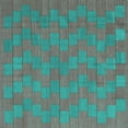 thumbnail image 1 of Ahgly Company Indoor Square Abstract Turquoise Blue Contemporary Area Rugs, 4' Square, 1 of 4
