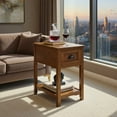thumbnail image 3 of Demi Bonn End Side Table, Rectangular Nightstand, Contemporary Chair Side End Table Compact Table with Drawer Nightstand, for Living Room, Bedroom, Yellow, 3 of 7