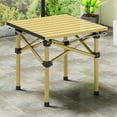 thumbnail image 1 of Table Pliante d'Extérieur Légère en Acier au Carbone - Table de Pique-Nique et de Camping Portable avec Cadre en X, Résistante aux Rayures et à la Chaleur, Fini Mat, Conception Pliable Enroulable pour BBQ, Pêche, Jardin, Carrée, 1 of 7
