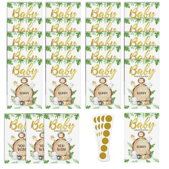 24Pcs Baby Shower Scratch Raffle Cards Stylish Party Entertainment Supplies