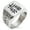 Silver, variant on Stainless Steel Ishida Samurai Crest Geometric Pattern Biker Style Polished Ring
