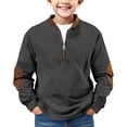 thumbnail image 2 of Blekii Boys Hoodless Sweatshirt Long Sleeve, Boys Solid Color Pullover Sweatshirt, Long Sleeve Hoodless Top for Kids Toddler, Casual Outerwear for Fall Winter Kids Pullover Top Fleece Lined Fall, 2 of 4