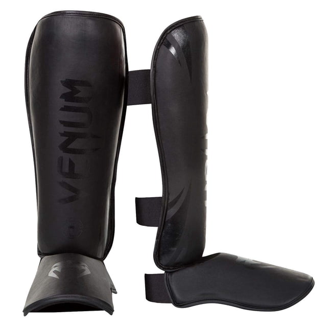 Espinillera Venum Challenger Standup Negro/Negro Skintex