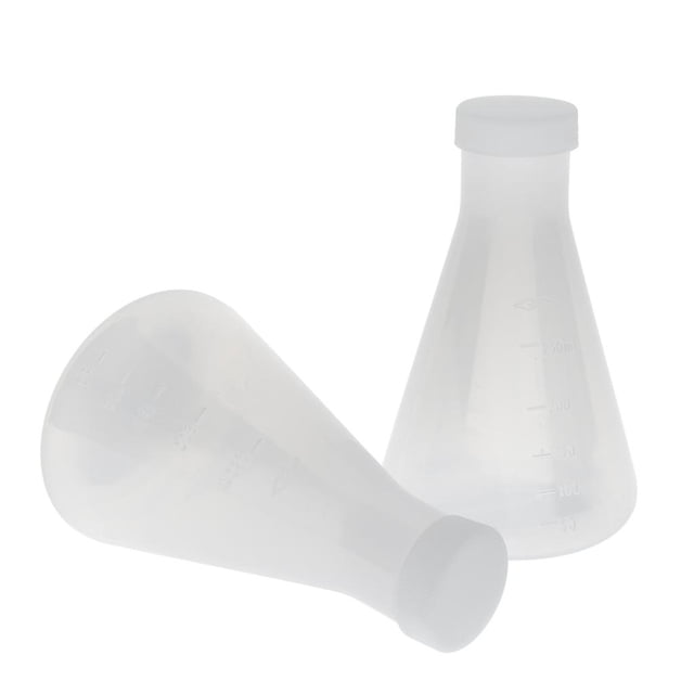 2 piezas matraz de plástico científico matraz Erlenmeyer suministro de investigación de laboratorio