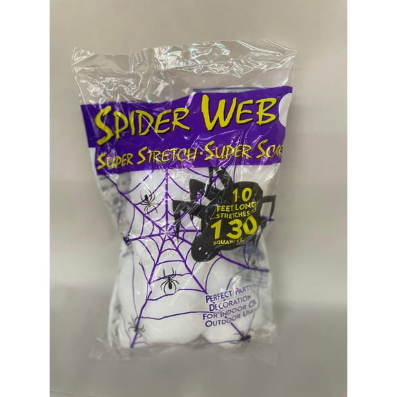 11' Stretchy White Spider Web - Halloween Decoration Party Prop